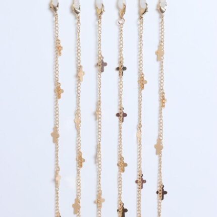 Strap gold push cross